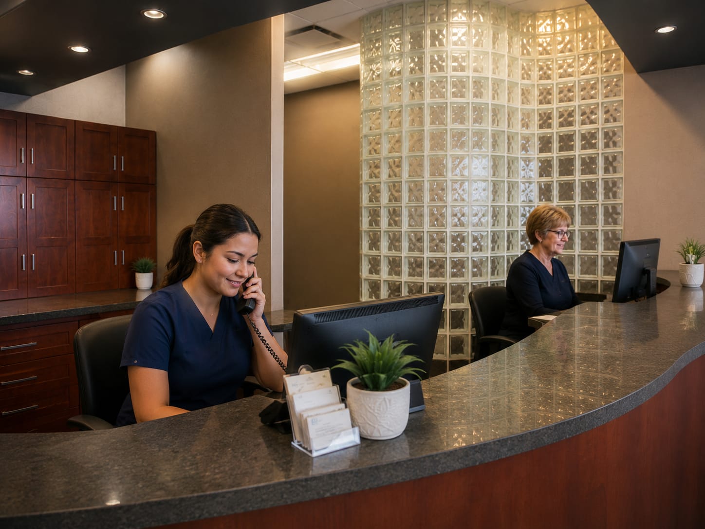 Reception desk at Lawrence Park Dentistry