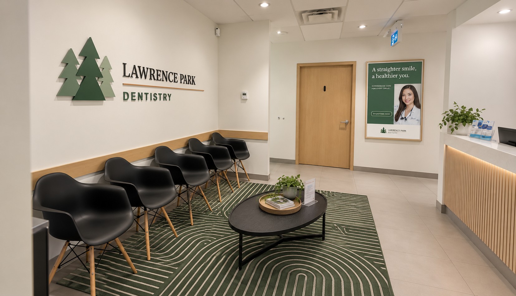 Refreshed waiting room at Lawrence Park Dentistry